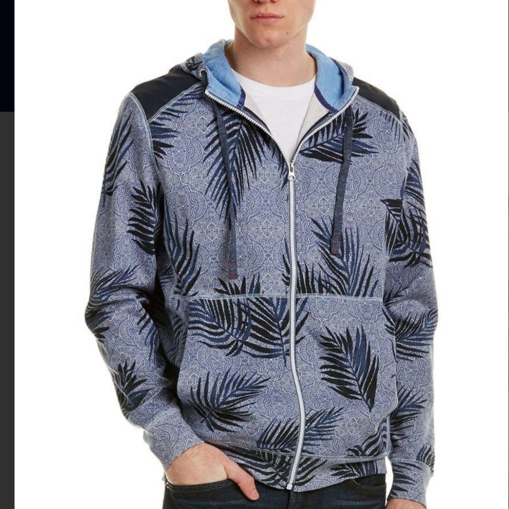 $228 NWT Robert Graham Maywood Zip Pull-up Hoodie